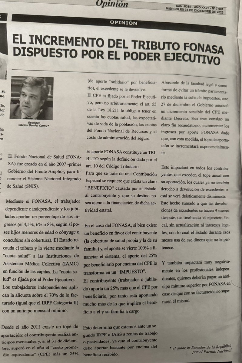 Comparto artículo de opinión, referido al incremento tributario dispuesto por el Poder a ejecutivo en las últimas horas.