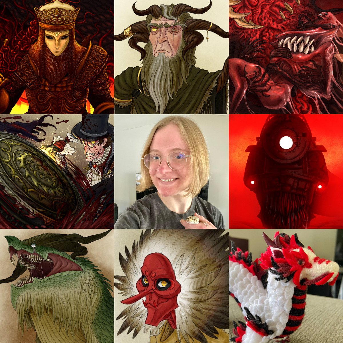 Wrapping up the year with more red art than I thought! My next year goals are to introduce some new characters. #artvsartist2025