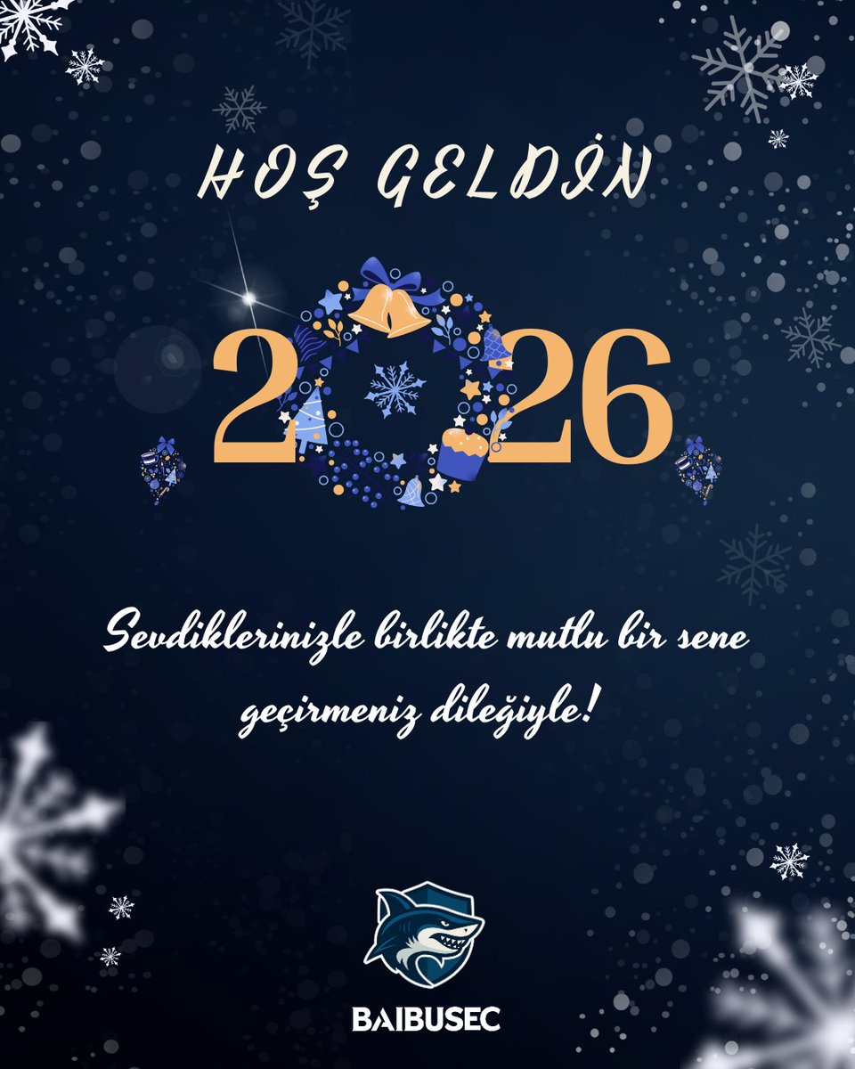 baibusec's tweet photo. BAIBUSEC olarak sevdiklerinizle birlikte sağlık, mutluluk ve başarı dolu bir yıl dileriz. Hoş geldin 2026! ✨🎆

#baibusec #yeniyıl #baibu #mutluseneler https://t.co/W9LBKmCJL2