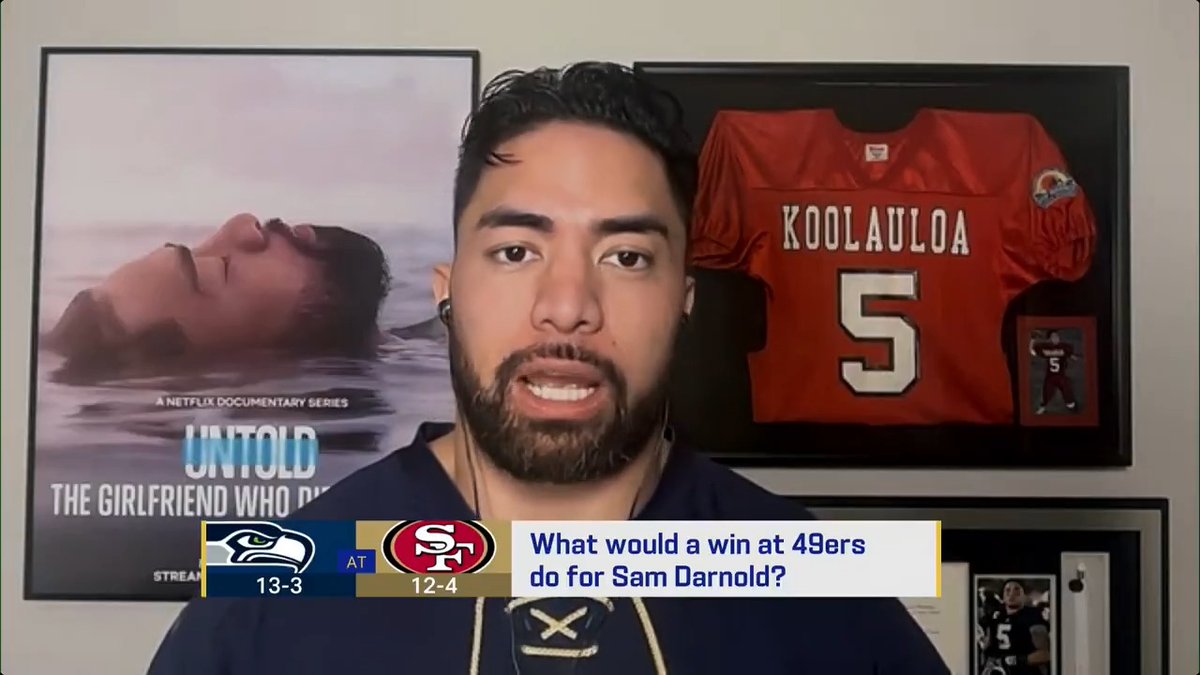 "We know what Sam Darnold can do when he has time."
Manti Te'o thinks the Seahawks QB is set up to have a strong game this week against the 49ers.