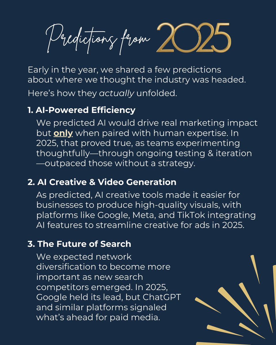 WorkingPlanet's tweet photo. As 2025 comes to a close, we’re reflecting on a year driven by curiosity, testing, and steady momentum. From AI paired with human strategy to meaningful client wins, this year reinforced the value of adapting as the industry evolves.

#YearInReview #ProfitDrivenMarketing https://t.co/BVd1Z2MR1I