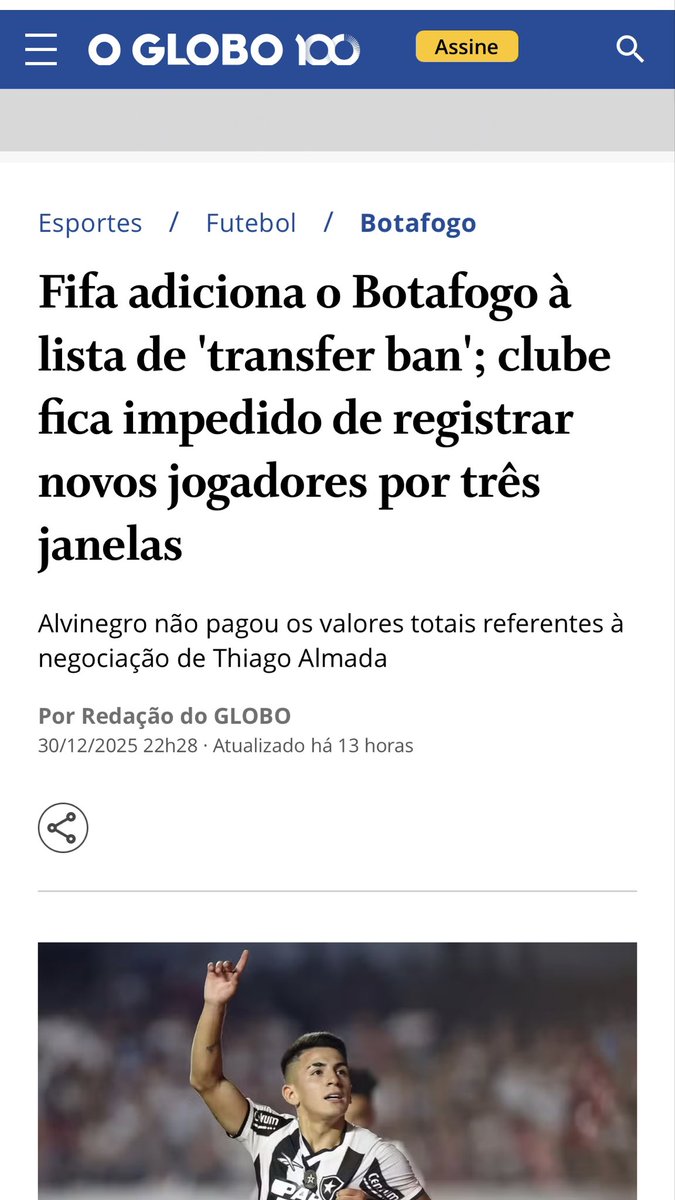 O jornal <a href="/OGlobo_Esportes/">O Globo Esportes</a> fez uma cobertura chapa branca da SAF, na contra mão do trabalho de Lúcio <a href="/agsportlight/">Agência Sportlight</a> de Castro, atacado por jornalistas botafoguenses que se recusavam a aceitar a possibilidade de ser algo perigoso, mesmo com títulos. Que reflitam sobre a postura