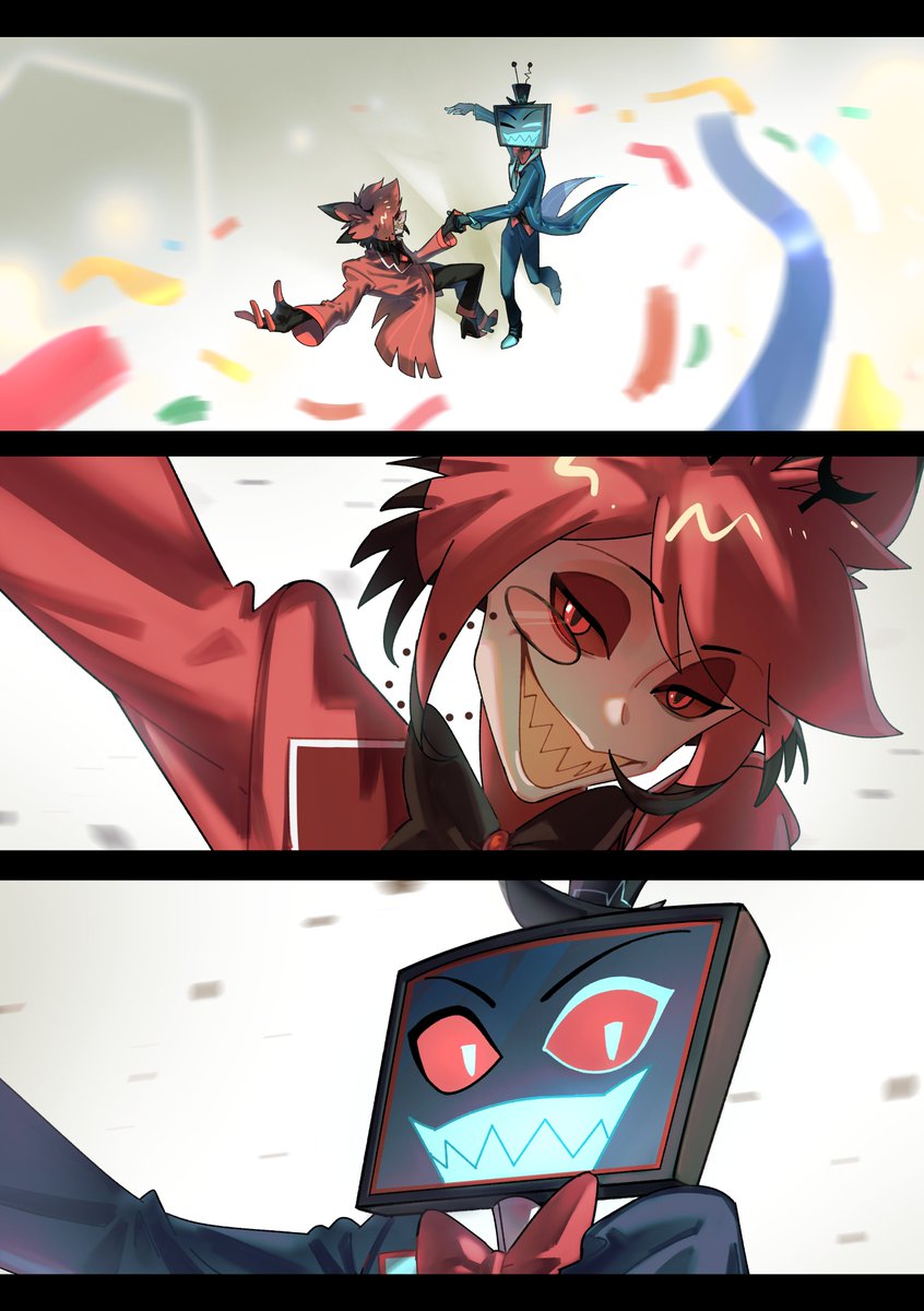 Dance Dance!!Happy New Year!
#AlVox 
#RadioStatic  
#HazbinHotel