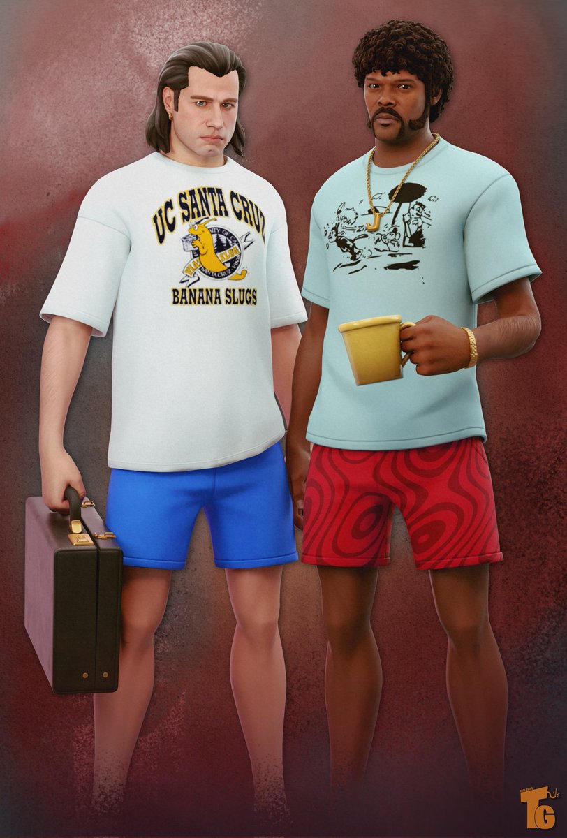 ExplosiveTG's tweet image. Unfortunately the Pulp Fiction skins did not include their casual outfits as edit styles
So I made them myself in Blender!
#Fortnite #FortniteArt #PulpFiction