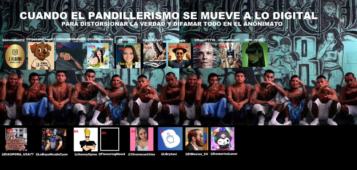 Los Pandilleros tambien estan presentes en la red escondiendo sus identidades para no ser capturados pero es cuestion de tiempo uno por uno ira descubriendose y podran ser llevados ante la justicia en El Salvador o USA porque difamar es delito en ambos paises. Reportelos a x