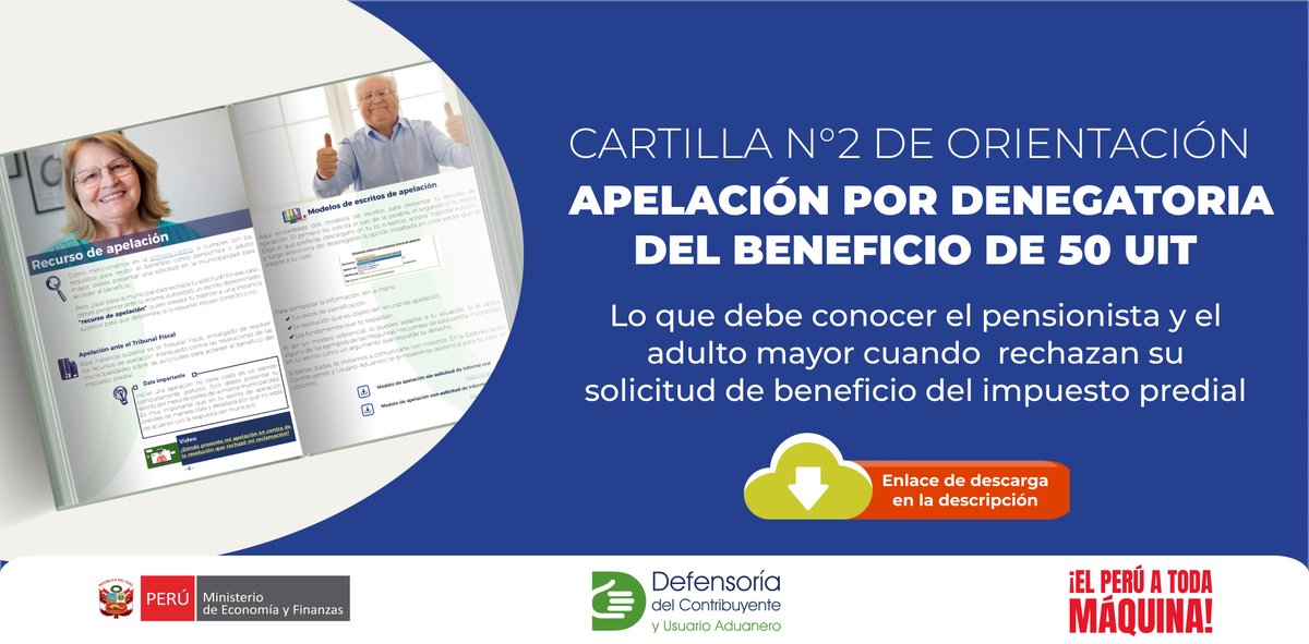 DefContrib's tweet image. ¿Tu solicitud para el beneficio del impuesto predial fue rechazada?
La segunda cartilla de orientación para pensionistas y adultos mayores te ayudará a entender el proceso de apelación de manera simple y sencilla.
Descárgala aquí: mef.gob.pe/defensoria/mem…