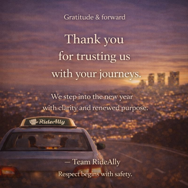 Every journey starts with belief — ours is to make travel safe, dependable, and human. Built on trust, driven by reliability. Grateful for your support as we enter the new year with purpose.
Happy New Year from Team RideAlly!
rideally.com/app
#HappyNewYear #RideAlly