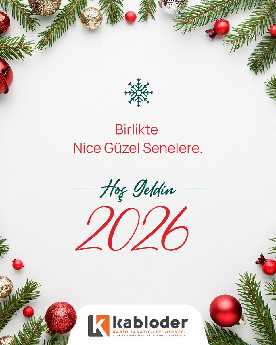 kabloder's tweet photo. Kablo Sanayicileri Derneği Olarak, Tüm Sektörümüze Güzel Bir Yıl Dileriz.

Birlikte Nice Mutlu Senelere!

HOŞ GELDİN 2026

#kabloder #HoşGeldin2026 #MutluYıllar #KabloSanayicileriDerneği https://t.co/sOXtsqYWe7