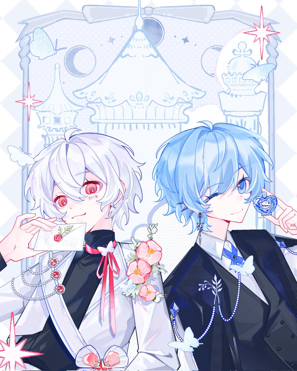 【Happy New Year】
Blessings from Prince Charming🌹🌹🌹
#まふあーと 
#そらるの絵