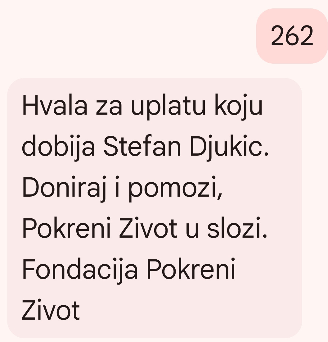 U džepu to imaju, potroše za jedan izlazak, dečko će život izgubiti zbog jbenih 9000€, pa sve im po spisku svima koji su se o ovu zemju ovajdili i pokrali je.

Hajmo mi, od našeg malog da odvojimo. 🙏🙏🙏🙏
ŽIVOT, ŽIVOT JE U PITANJU !