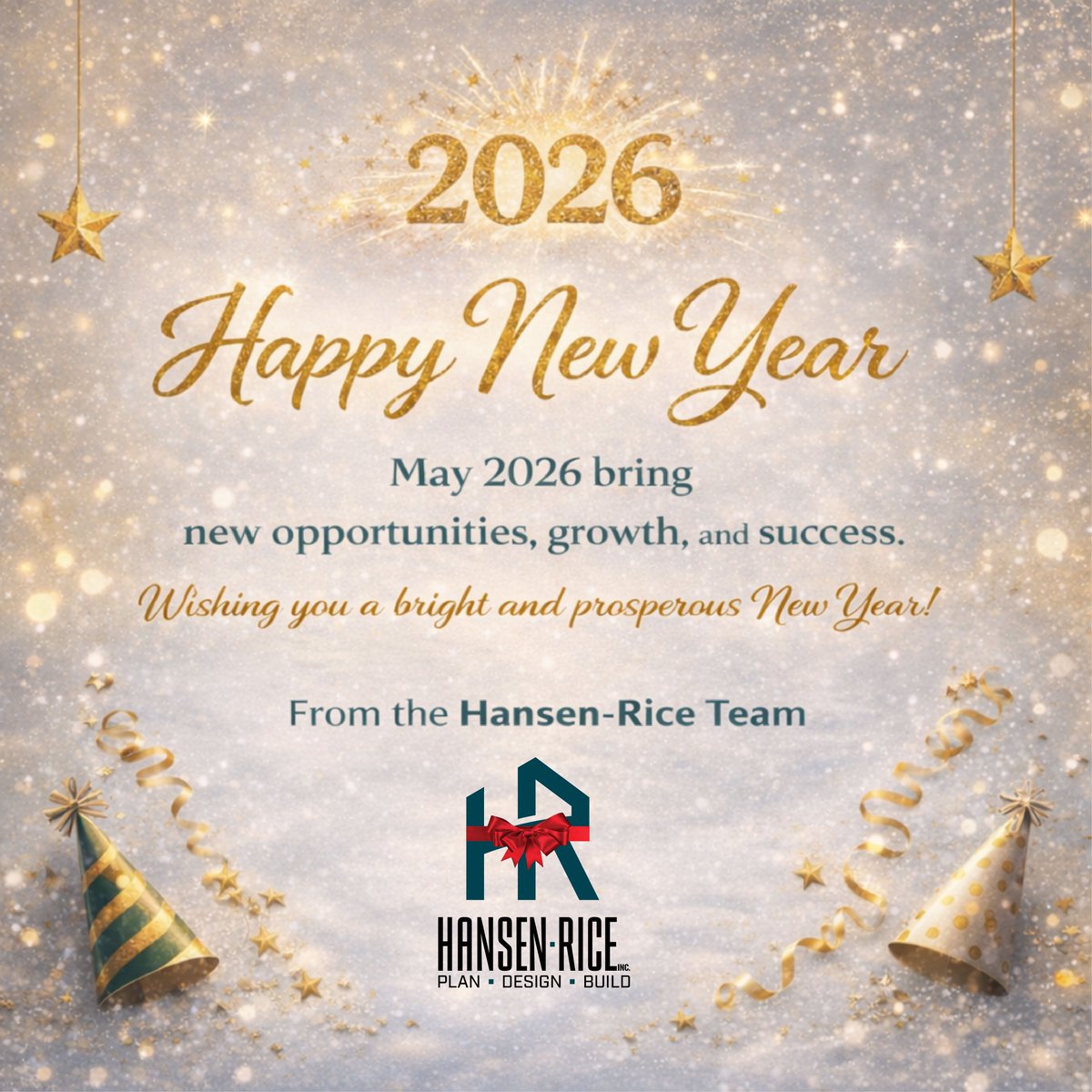 HansenRice's tweet photo. In this season of celebration, we hope yours is filled with rest, good cheer, and the people who make it all worth it. Thanks for being part of our 2025, here’s to building even more in 2026.

Happy New Year from Hansen-Rice! https://t.co/QLugo9SjTQ