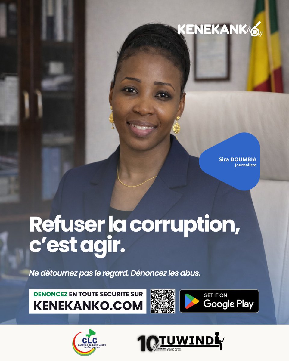 tuwindi's tweet image. Refuser la corruption, c’est agir. Ne détourne pas le regard. 
👉 Installe l'app Android #KENEKANKO zurl.co/RI10T 
👉 Dénonce en toute sécurité sur #KENEKANKO zurl.co/0CYmi