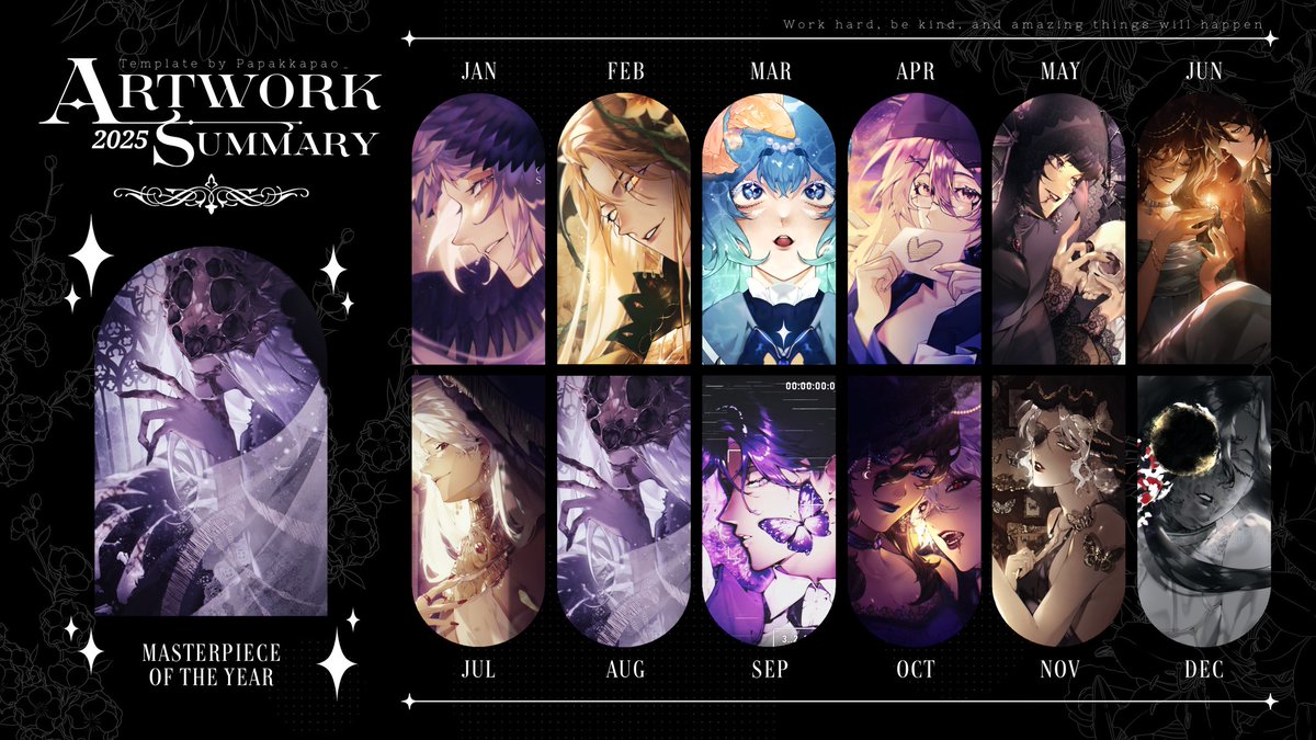 Art summary and last post of 2025! I want to thank each one of you for the love you've shown me this year!! (∩´∀`∩)💕