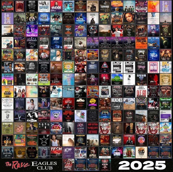 therave's tweet image. A quick glimpse of all the shows we've hosted in 2025 📸 Let us know which one(s) you were at down below! 

Here's to another year of live music in 2026, there's nothing quite like it! 🥂🎆