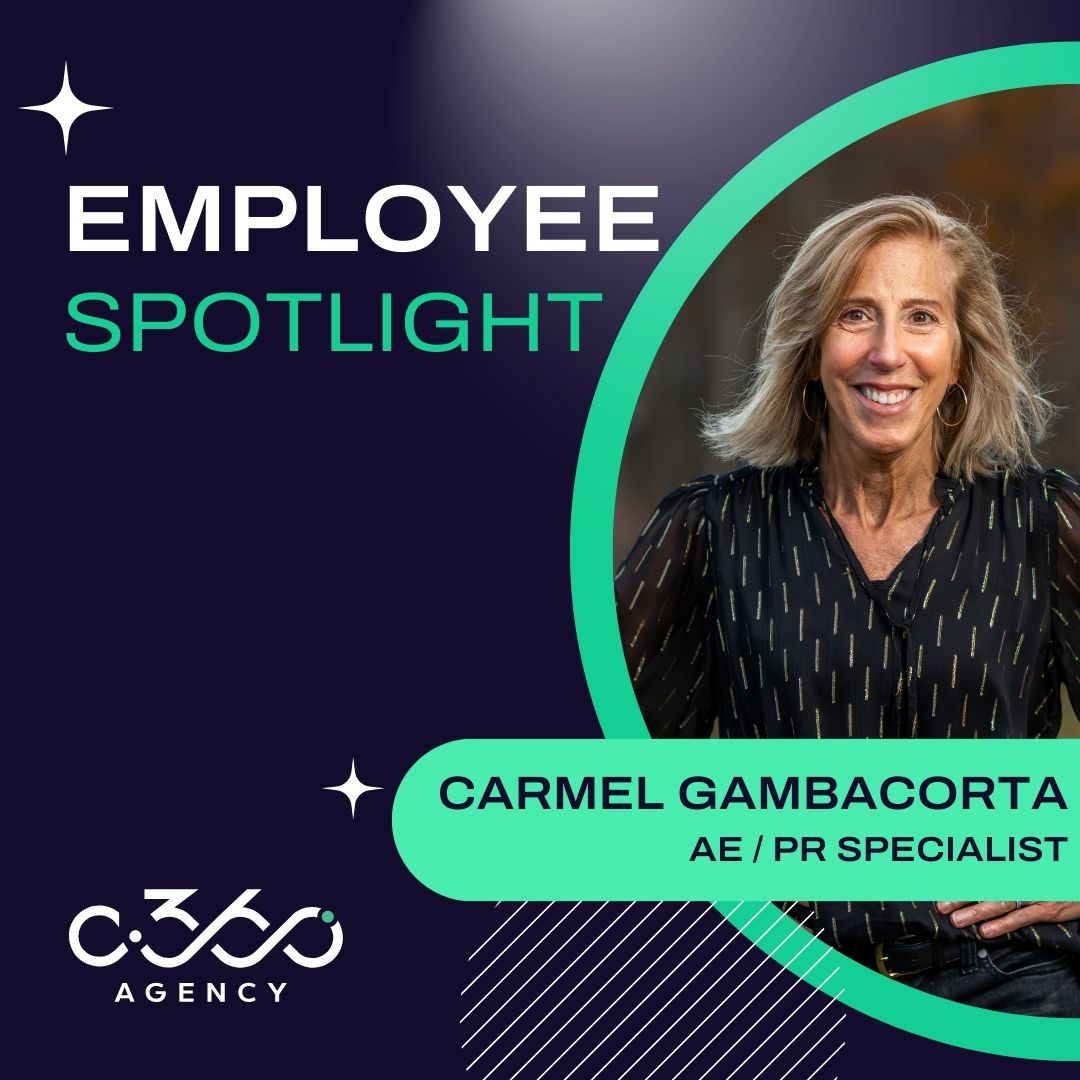 c360_agency's tweet photo. 🌟 Team Spotlight: Carmel Gambacorta
Account Executive / PR Specialist

New wheels 🚗 | PR motto: “So many options—do it all!”

Hot take: no serial comma ���

Off-hours: baking + trail running, family &amp; friends, travel, and trying new things. https://t.co/ju2VDLBW3r