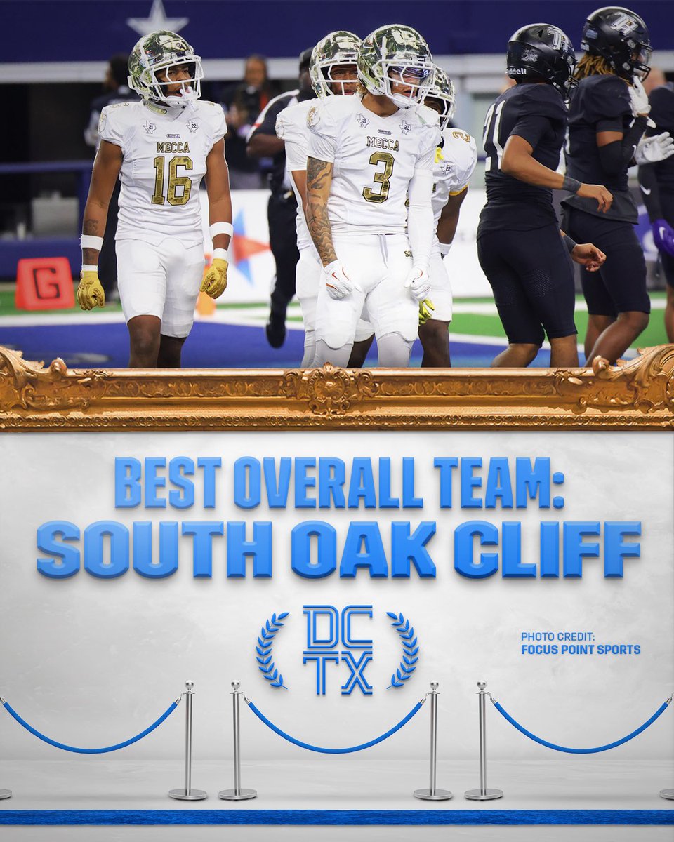 dctf's tweet photo. Introducing the first-ever Davies Awards! 🏆

The 2025 Davies Awards highlight the best of the #TXHSFB season, including Team of the Year, Coach of the Year and more.

Complete list, including Play of the Year, Breakout Star, Best Offense and Best Defense: https://t.co/ZxLpEcHaC0 https://t.co/P29VQ7IlNR
