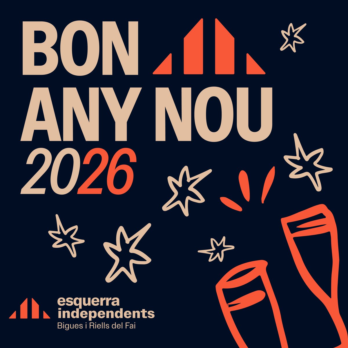 ERC_BiR's tweet photo. Des de la Secció Local Esquerra Independents de Bigues i Riells del Fai, us desitgem un bon any nou! https://t.co/zuhzHVtGxE