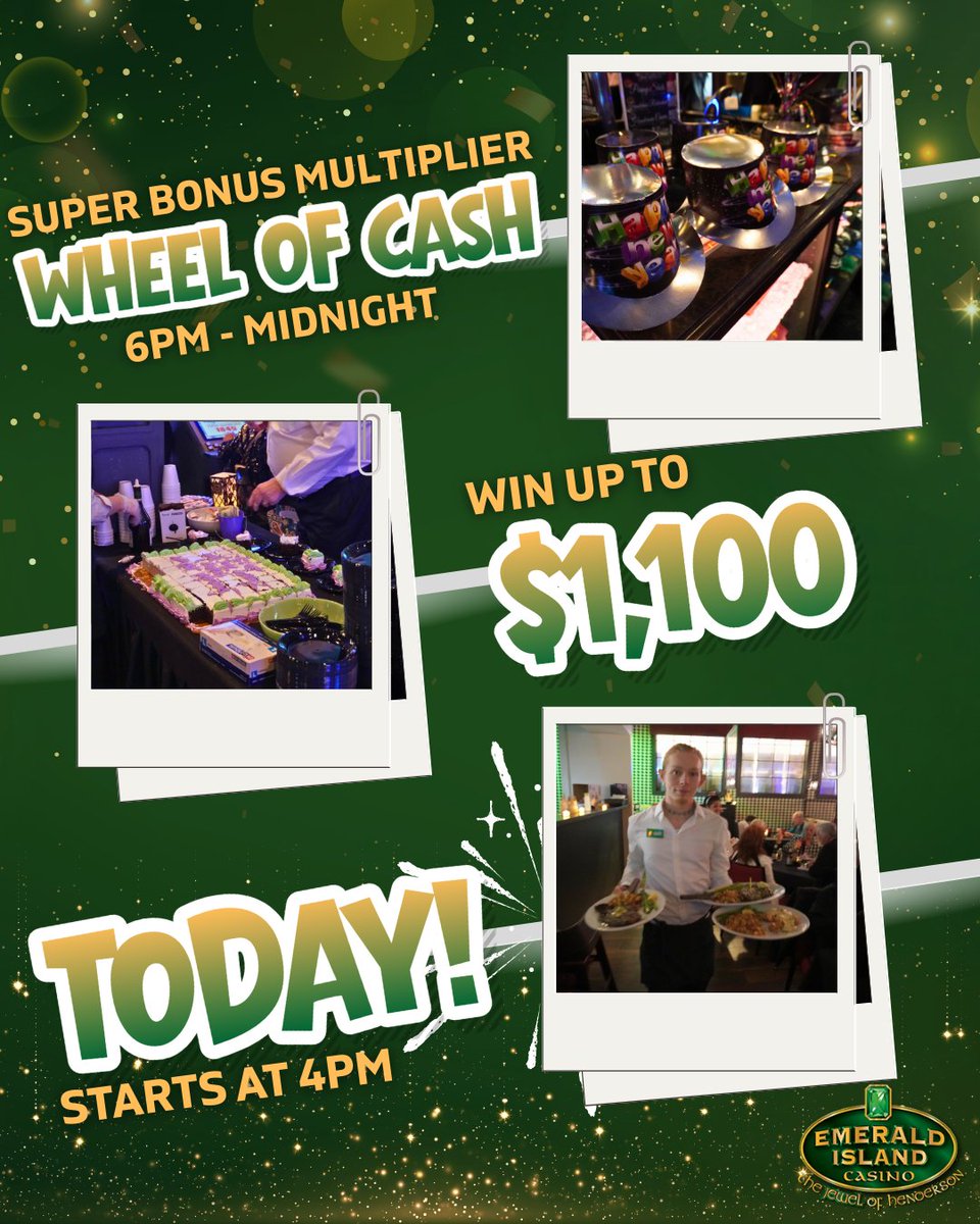Countdown mode: ON ⏳🎆

Play. Win. Celebrate.

New Year’s Eve goes down TONIGHT at Emerald Island Casino.