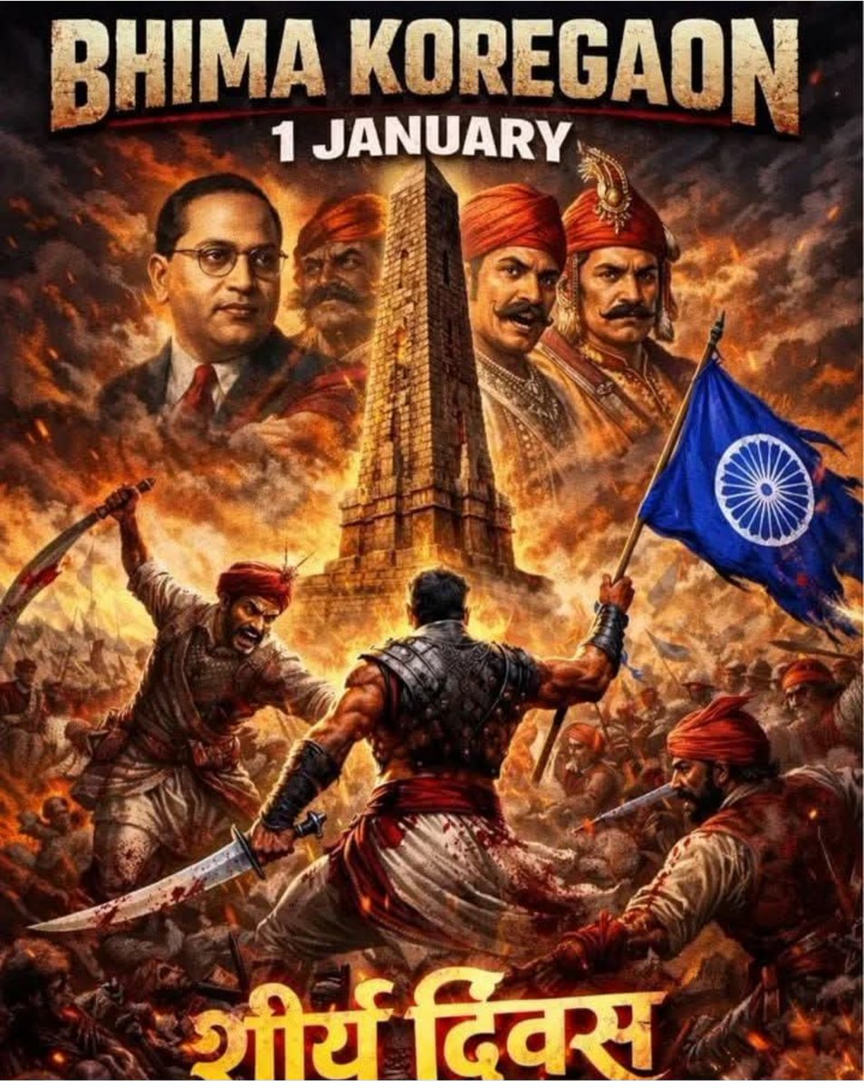 हमारे पुरखे हमें बताने के साथ-साथ करके भी दिखा गए कि आत्मसम्मान और स्वाभिमान पर जब-जब आँच आएगी हम अपने शौर्य का ऐसा प्रदर्शन करेंगे कि मुखपुत्रों की आने वाली पीढ़ियाँ उस दिन को याद करके काँप जाएगी।
भीमा कोरेगाँव शौर्य दिवस की अग्रिम मंगलकामनाएं।
#भिमा_कोरेगाव_शौर्य_दिवस