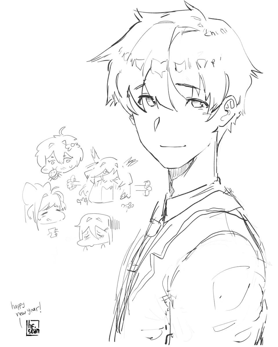 One final sketch for the year, thank you for your support! #ddlc