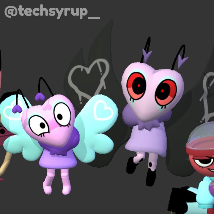 techsyrup_'s tweet image. Happy new year 😊😊 For my first post of 2026  it will be the  final part of the  Twisted face swap series things ,, featuring the rare twisteds!! Yay.

(1/3)
#dandysworld Goob, Scraps, Flutter, Gigi