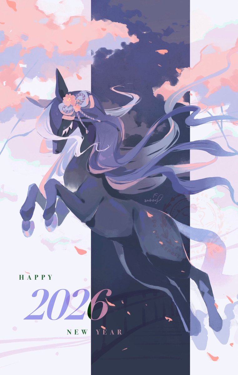 zaber_suzume's tweet image. Happy New Year!! 🌸🐎
#pokemon #HappyNewYear2026