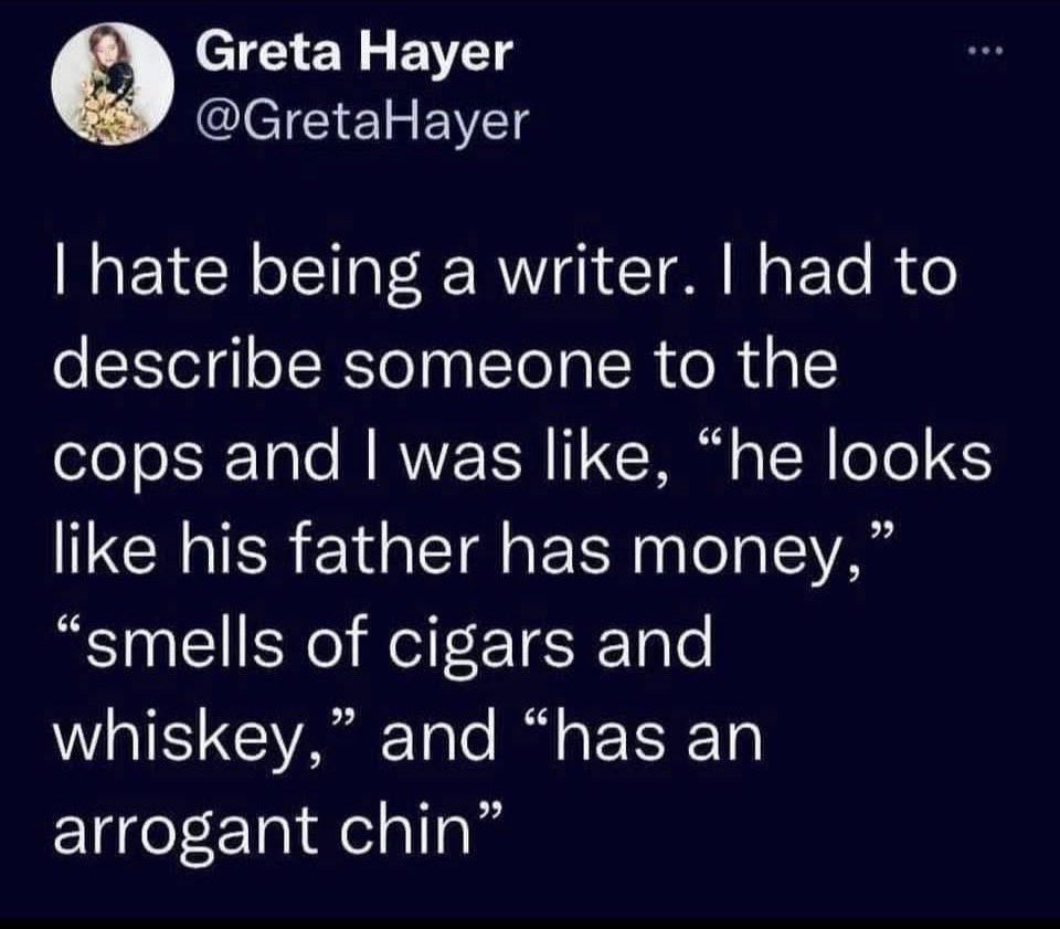 KyonaJiles's tweet image. But these are accurate descriptions, right? 😳🤷🏻‍♀️🤣🤣❤️📖🖤
#characterdescription #writer #indieauthor #fictionauthor #kyonajiles