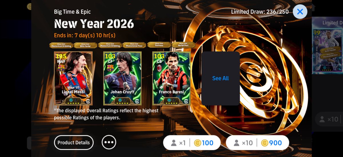 briano824's tweet photo. Happy New Year 🎊…My luck is back!!! #eFootball2026 #efootballmobile https://t.co/XotgNeXCvZ