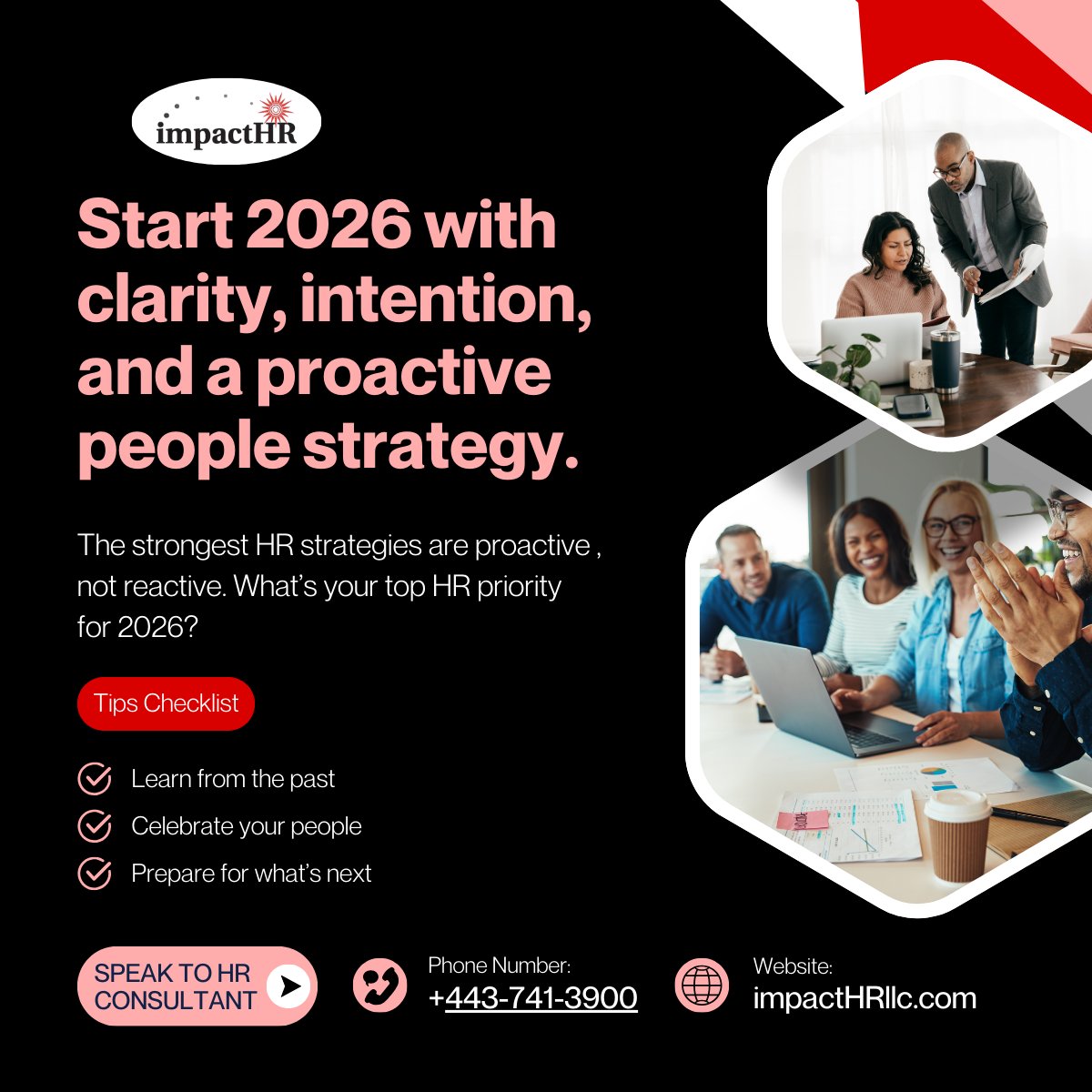 2026 starts now! Organizations that reflect, recognize, and plan early lead with confidence, turning year-end insights into a stronger people strategy.

🔗impacthrllc.com/services/

#HRPlanning #FutureFocused #YearEndPlanning #impactHR
