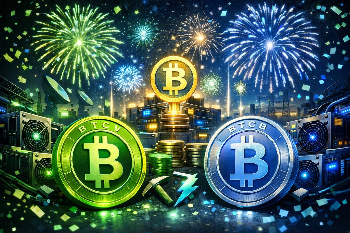 🎉 Happy New Year from $BTCV 🎉 Two assets. One mission. Turning protocol  activity into real Bitcoin hashpower. $BTCB 🤝 $BTCV 2026 is about scale,  transparency, and yield — built the right way.