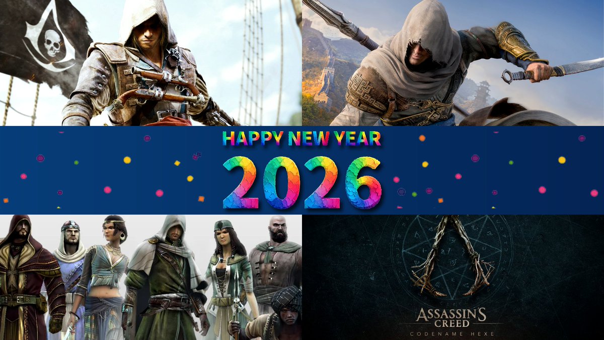 Happy New Year, Assassins! 

We have finally arrived in 2026 and I wish us a good year for Assassin's Creed, including these projects hopefully:

▫️Assassin's Creed Black Flag Resynced
▫️Assassin's Creed Jade
▫️Assassin's Creed Codename Invictus
▫️Assassin's Creed Codename Hexe