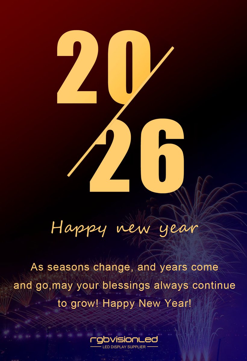 As seasons change and a new year begins, we're sending you warm wishes for 2026!
May your days be bright, your projects brilliant, and your celebrations vivid—just like the displays we love to create.
Thank you for lighting up our journey. Happy New Year! 🥳
— Team #RgbvisionLed