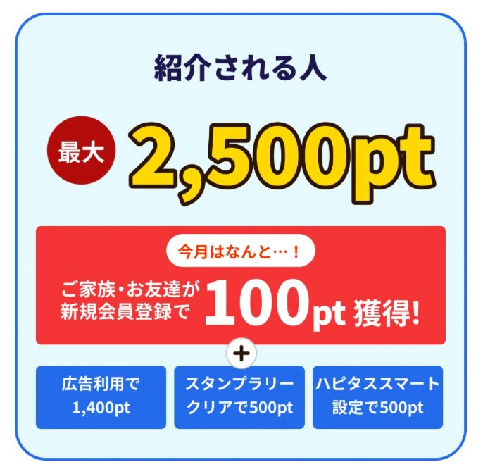 ハピタス紹介コードです。 🫱【 MFQECZ 】 最大2500ポイント貰えます