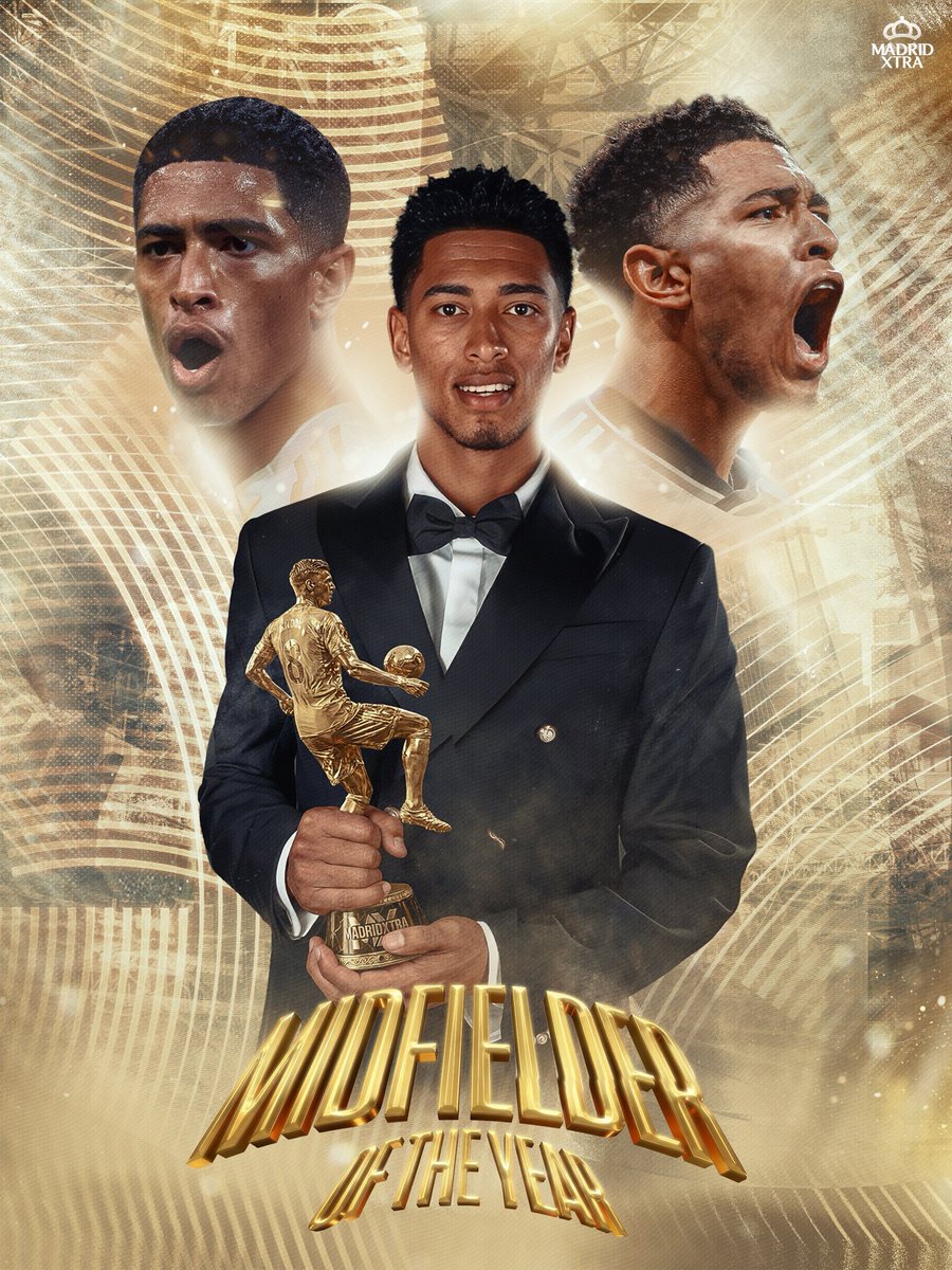 MadridXtra's tweet image. 🚨 𝐎𝐅𝐅𝐈𝐂𝐈𝐀𝐋: Jude Bellingham is your Real Madrid Fans Midfielder of the Year!