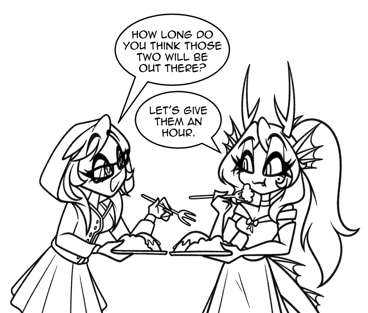 Meanwhile, <a href="/StarliteTweetz/">☆Starlite { COMMS CLOSED 1/2 }</a> &amp; I just minding our own business, while our OCs enjoy their moment~ 😘💕💋

Once again, HAPPY NEW YEAR, EVERYONE!!! 🥳🎆🎇🎉🎊