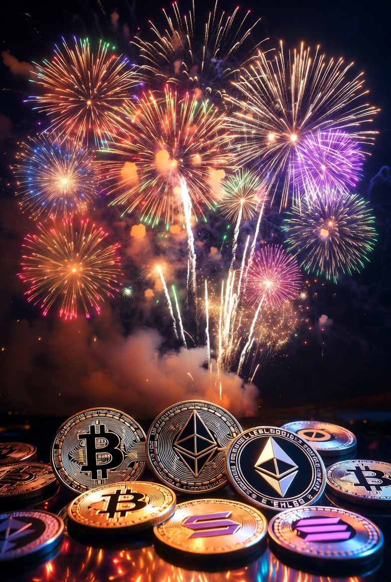Happy 2026, crypto degens! 🥳   

May your bags be heavier than your regrets, your altcoins moon harder than your ex's rebound, and your wallet stay safer than FTX ever was.   

Here's to another year of 'just one more dip' and accidental 100x's! 🚀😂 

HAPPY NEW YEAR 🎇
