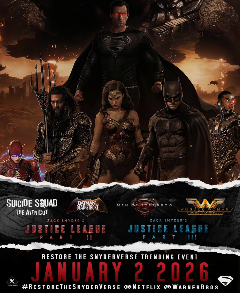 SnyderQueen_'s tweet image. Bring back Zack Snyder and #RestoreTheSnyderVerse!

On Jan 2nd let's make some noise 🗣️🔥🔥 @netflix @warnerbros