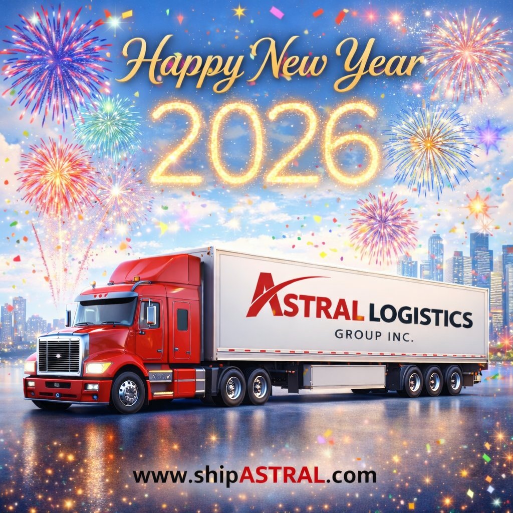 Grateful for our incredible customers, dedicated employees, and hardworking drivers who keep us moving every day.
Thank you for being part of the Astral family.
Wishing you a Happy New Year! 🎉🚛
#AstralLogisticsGroup #HappyNewYear #ThankYou #Logistics #Trucking #SupplyChain