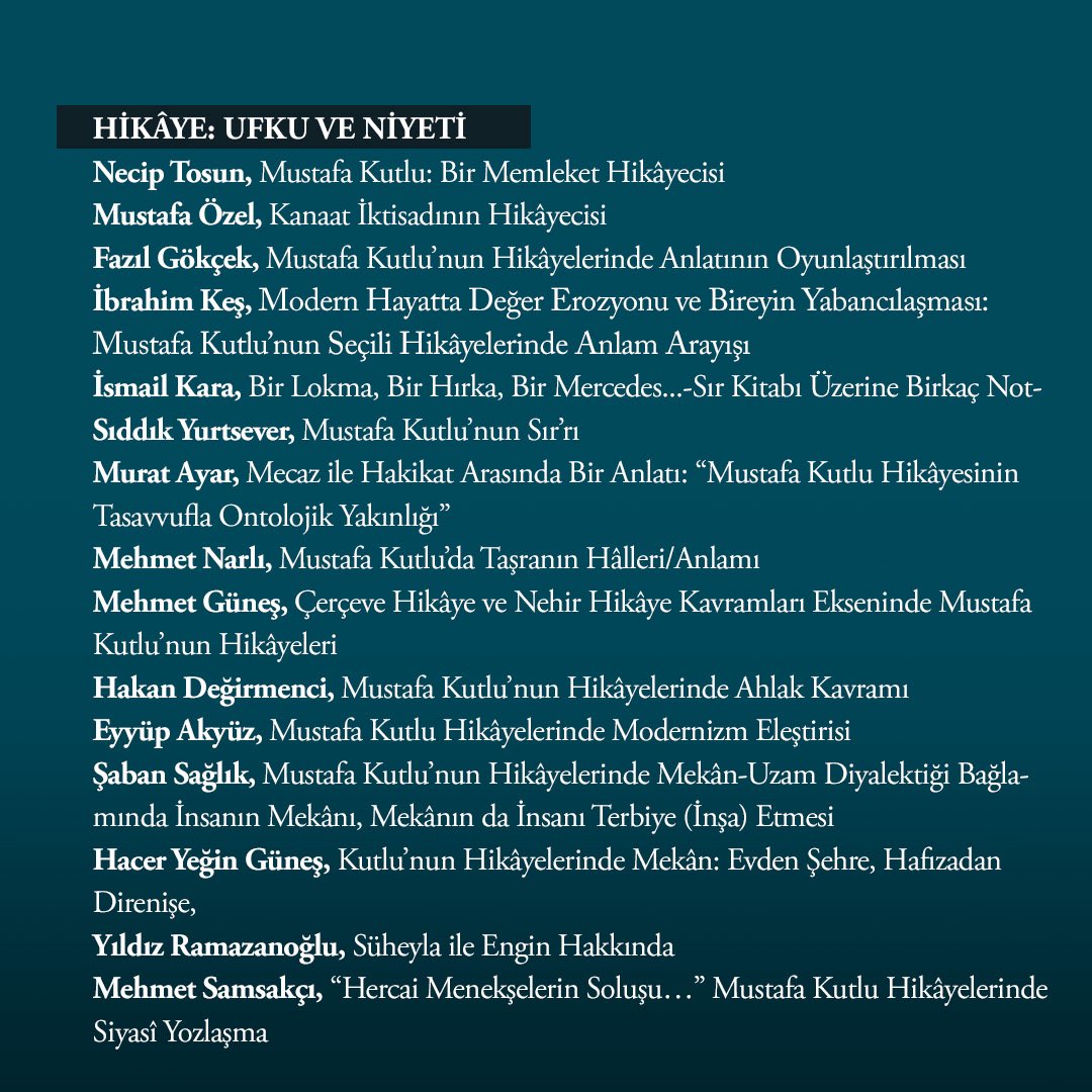 Hece Mustafa Kutlu Özel Sayısı
İçindekiler