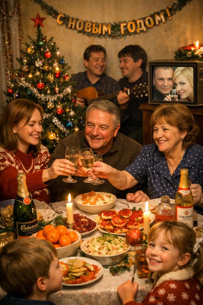 А мы ещё живы! Ведь мы ещё живы –
Те люди,что дружат не ради наживы.
Прошедшие…воду и медные трубы,
В любви к оливье и селёдке под шубой.
На стол в Новый Год бутерброды со шпротом
И рядом на стенке семейные фото,
Где праздник волшебный с улыбкой из детства.
Из детства, >>>>>