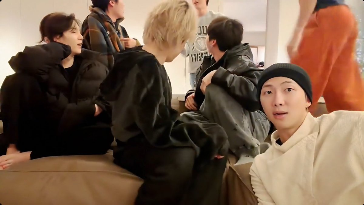 namjoon’s face, taehyung’s ass, blond jimin, yoongi’s long hair, chaos with seokjin blaming hoseok for pushing jungkook over when it was seokjin’s work. WELCOME TO BTS