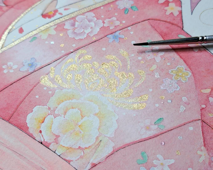 着物描けた!あとひと息!