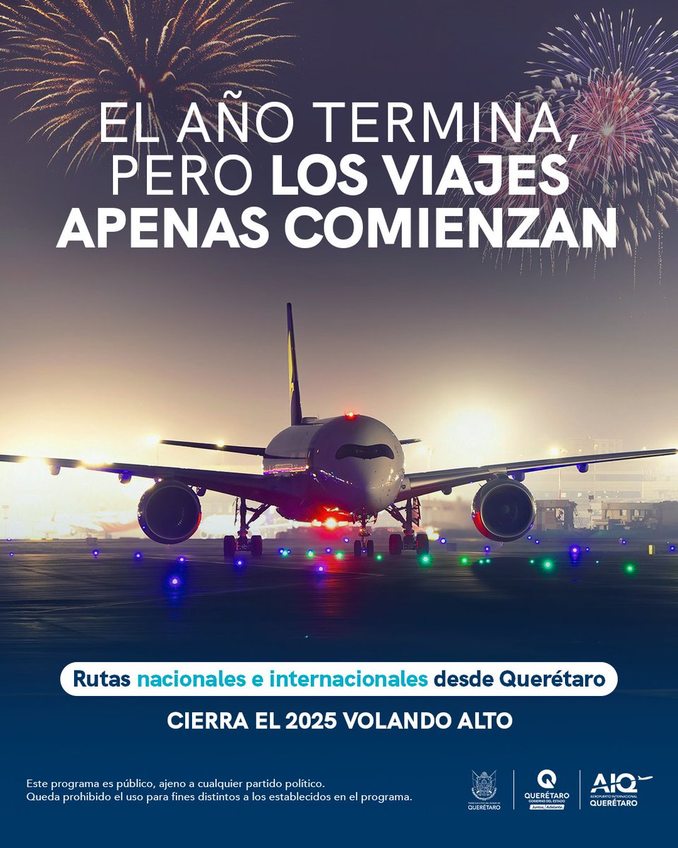 El cierre del año es solo el inicio de nuevas aventuras. ✈✨ Vuela desde Querétaro a los destinos que te inspirarán en el 2026: Madrid, Cancún, Dallas, Monterrey y más.