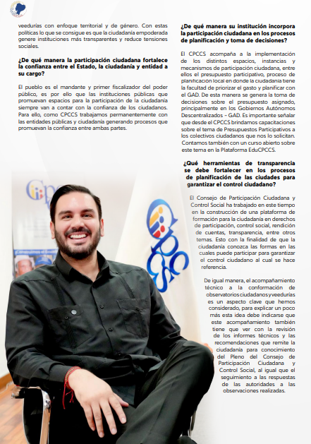 CpccsEc's tweet photo. 📖Compartimos la entrevista al Presidente del CPCCS @AndresFantoniB, publicada en la revista #INFOSOT de la Superintendencia de Ordenamiento Territorial @sot_ecuador.

Revisa la revista completa aquí👇
https://t.co/dyaEIRIfS7 https://t.co/Nisft4tZ1O