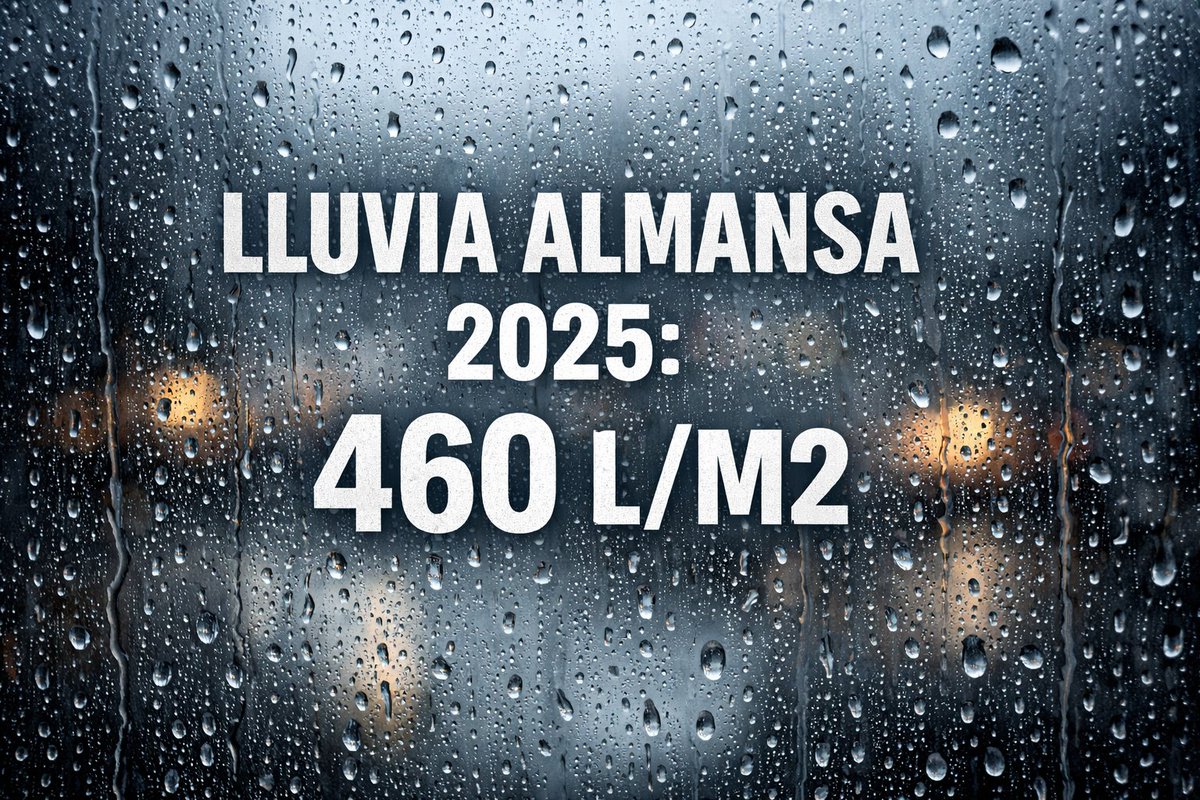 Durante 2025 la lluvia registrada en nuestra estación en el barrio de San Roque de Almansa ha sido de 460 l/m2 . En Los Espetones se rondó los 500 l/m2, mientras que en la Sierra en Casa Alfonso acumularon 781 l/m2
El próximo domingo y lunes  podría llegar la ❄️