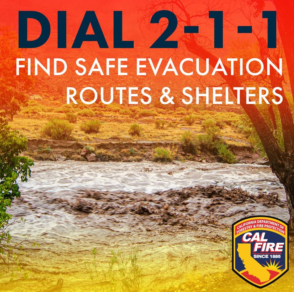 Be alert for severe weather.

After major storms, watch for downed power lines, unstable roadways, and other hazards. Never touch or drive over a downed power line—assume it is energized and report it.

For non-emergency help, dial 2-1-1 to connect with free, local resources