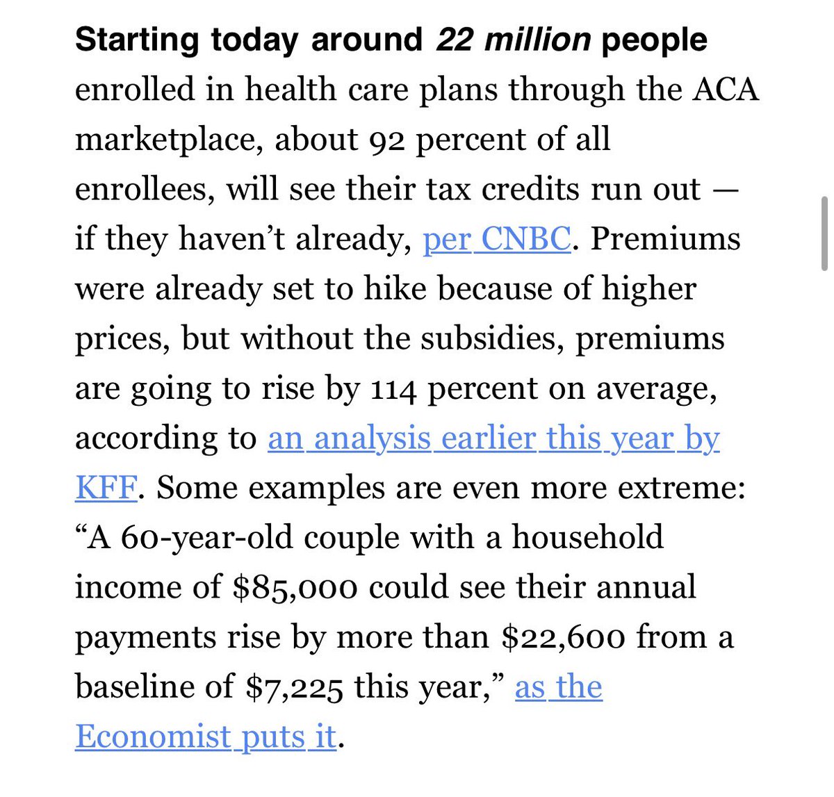 SenGillibrand's tweet image. Republicans refused to work with a Democrats to lower health care costs. 

Now, millions of Americans will pay more or lose their health care coverage in 2026.