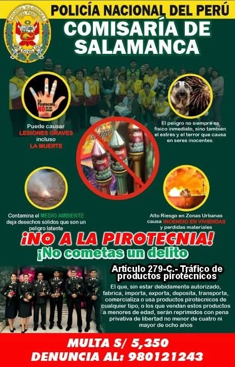 Aprusma's tweet photo. Construyendo comunidad con acciones concretas:
Vecinos voluntarios y efectivos PNP comisaría de Salamanca en nuestras calles entregan volantes y visitan a más vecinos, sensibilizando para evitar el uso de pirotécnicos.
#AhoraDependeDeTi 
@SucamecPeru @MinamPeru @PoliciaPeru https://t.co/ON89kDNVxh