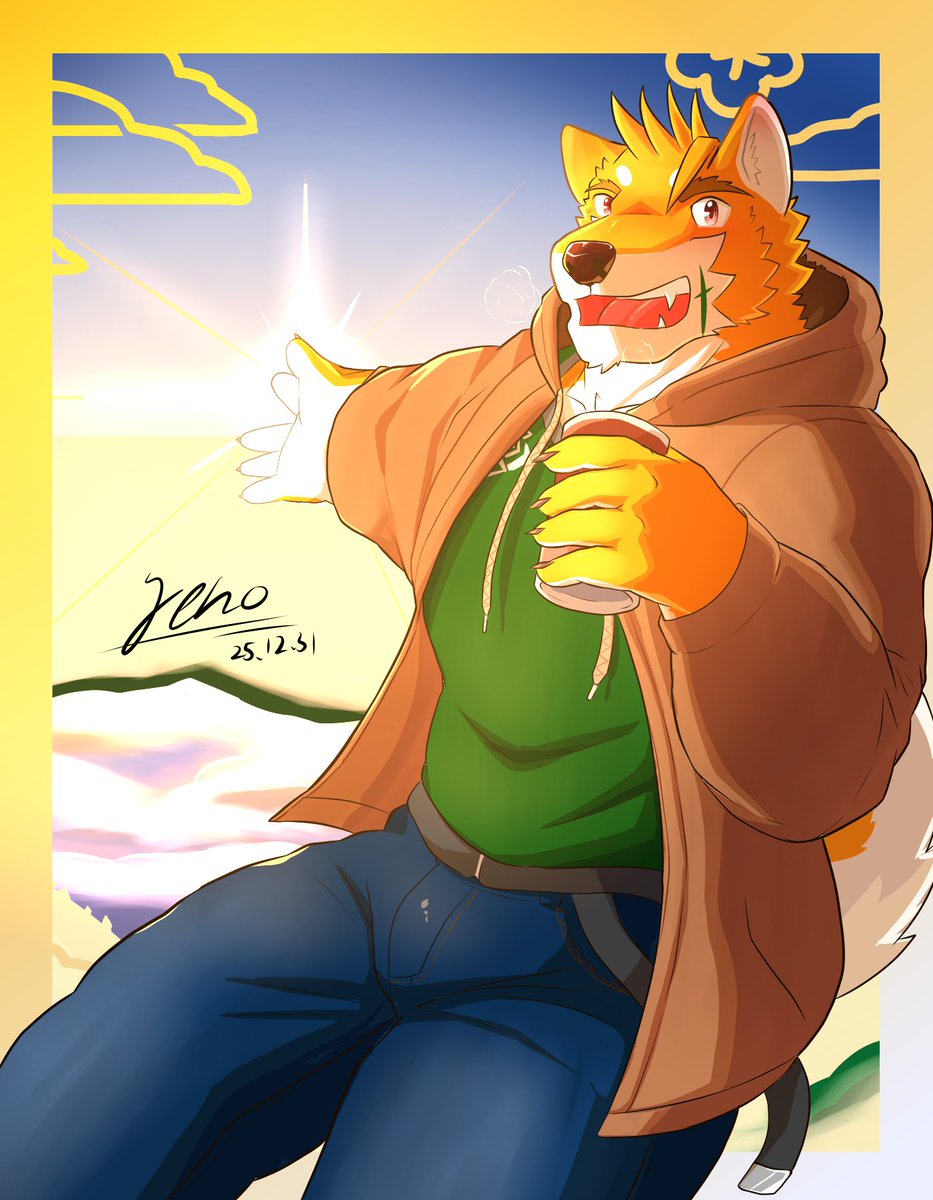 Happy new year！ 🎊 🌄 （1/1）
#furryartist #furry #furryart