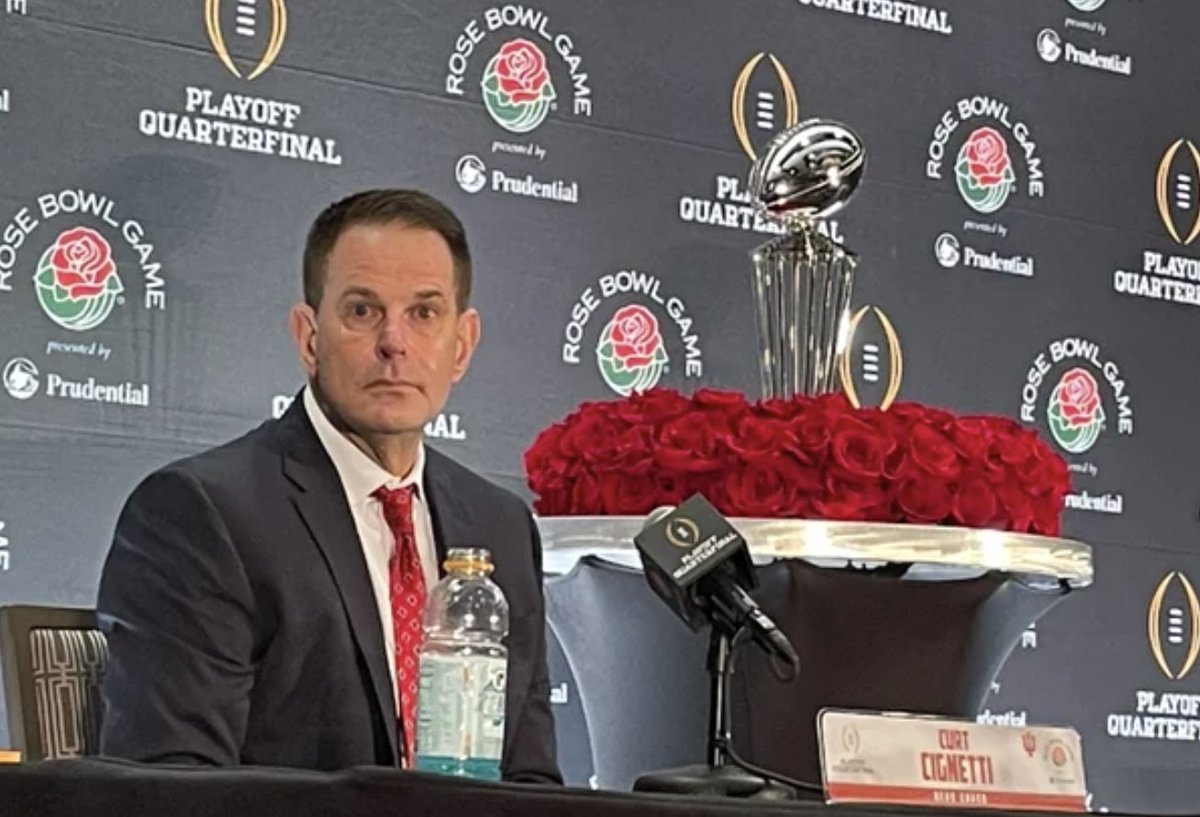 JeffRabjohns's tweet image. Coach Curt Cignett of No. 1-ranked Indiana: “I’m a football guy … I’m glad my athletic director Scott Dolson structures it so I can focus on football and not all the other stuff … I’m glad our president Pam Whitten and Scott Dolson provide the funds necessary.” #iufb